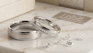 H&Z Diamond Centre, image of two rings.