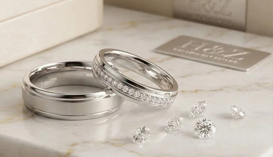 H&Z Diamond Centre, image of two rings.
